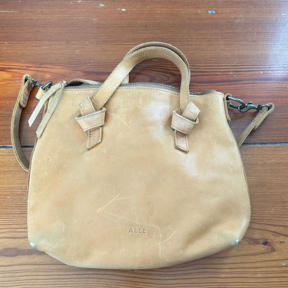 Able Tan Crossbody Leather Bag